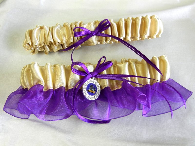 James Madison University Inspired Garter with Licensed Collegiate Charm